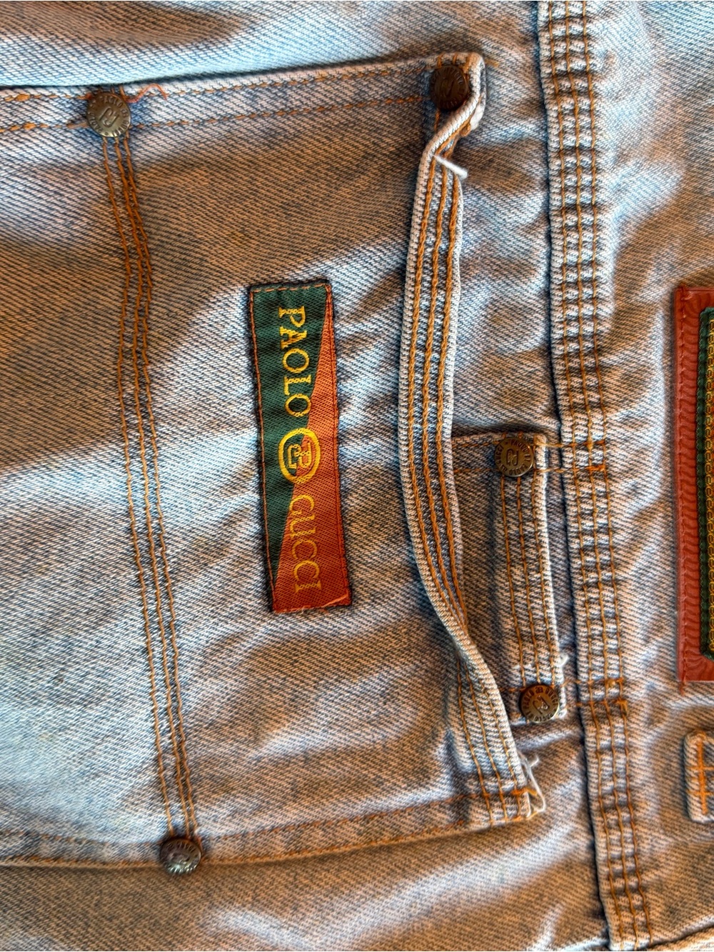 Vintage 90s Paolo Gucci Denim Jorts High Waist Light Wash